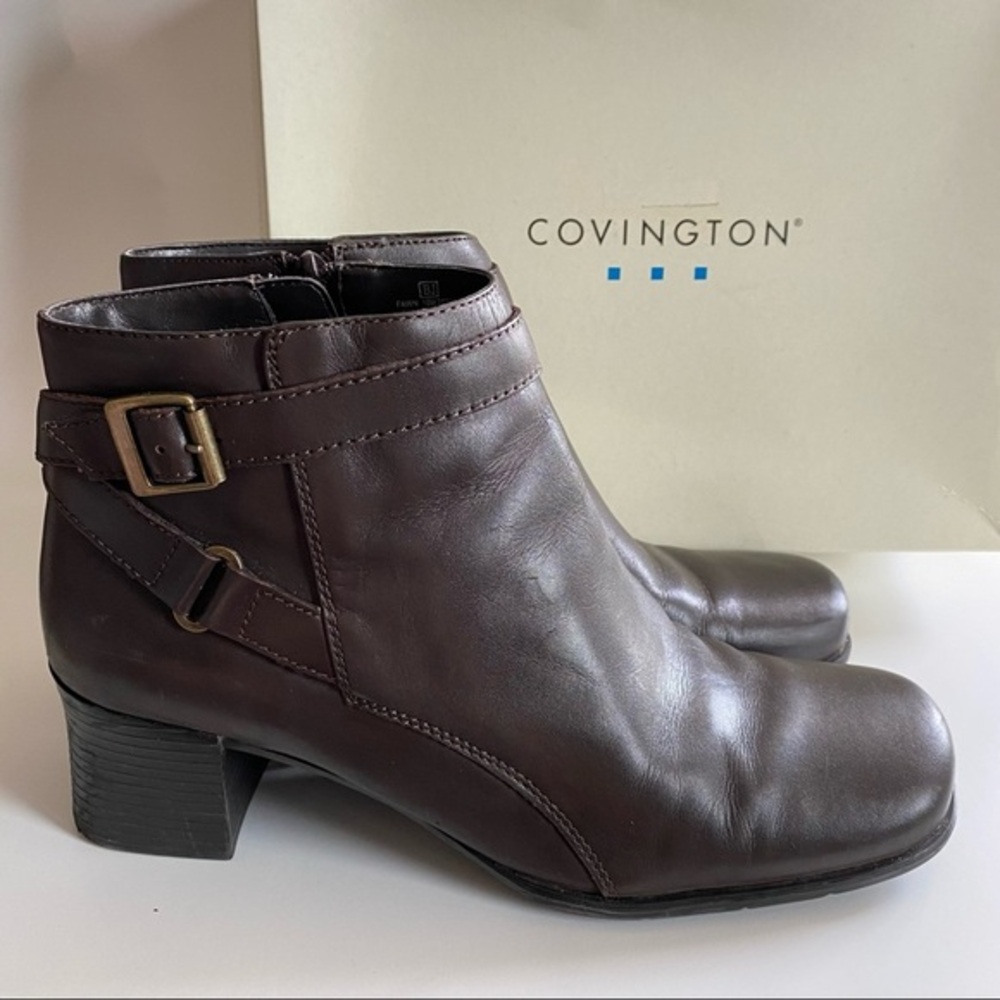 Covington Shoes Ankle Booties Women’s Size 10M Fawn Side Zip Scuff Marks